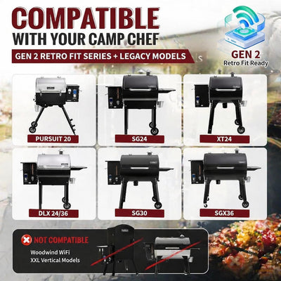 Kit controlador PID WiFi para parrillas Camp Chef Gen 2 con sondas