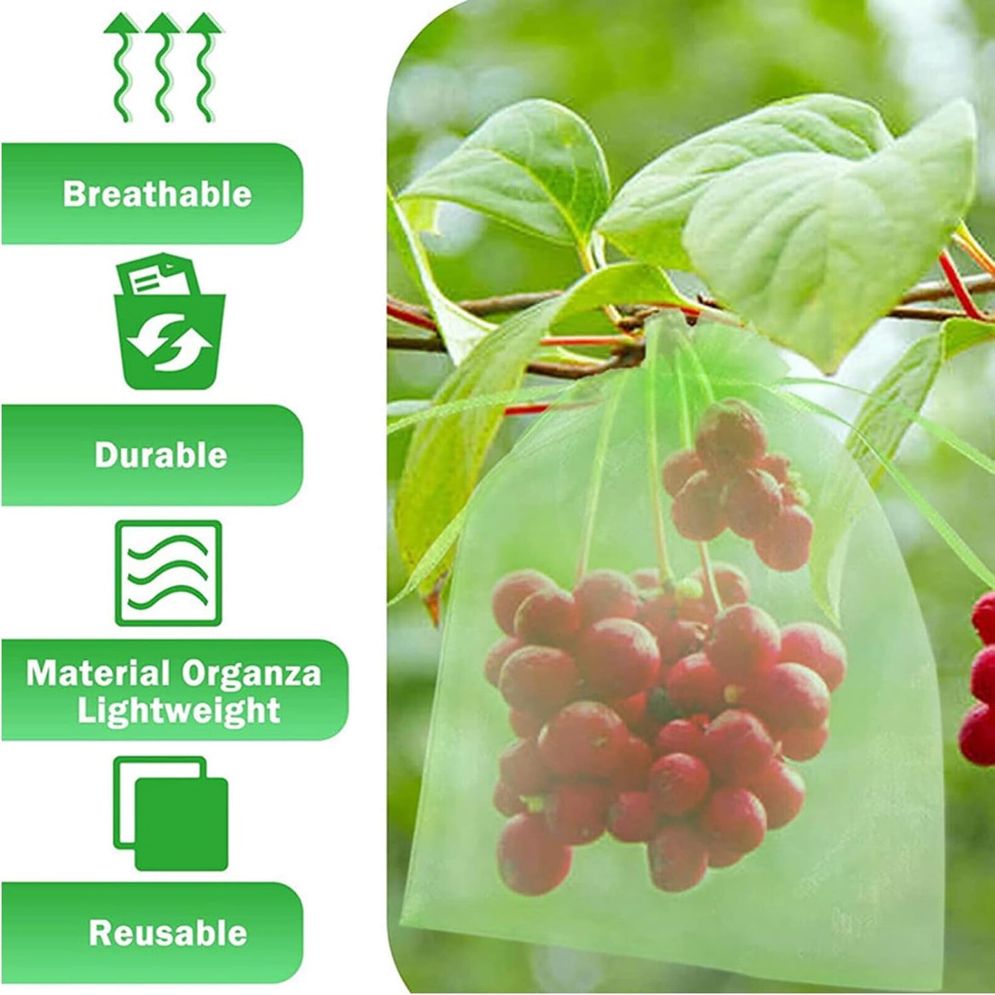 20 Bolsas Malla Reutilizables 6x10pulg para Frutas Verduras