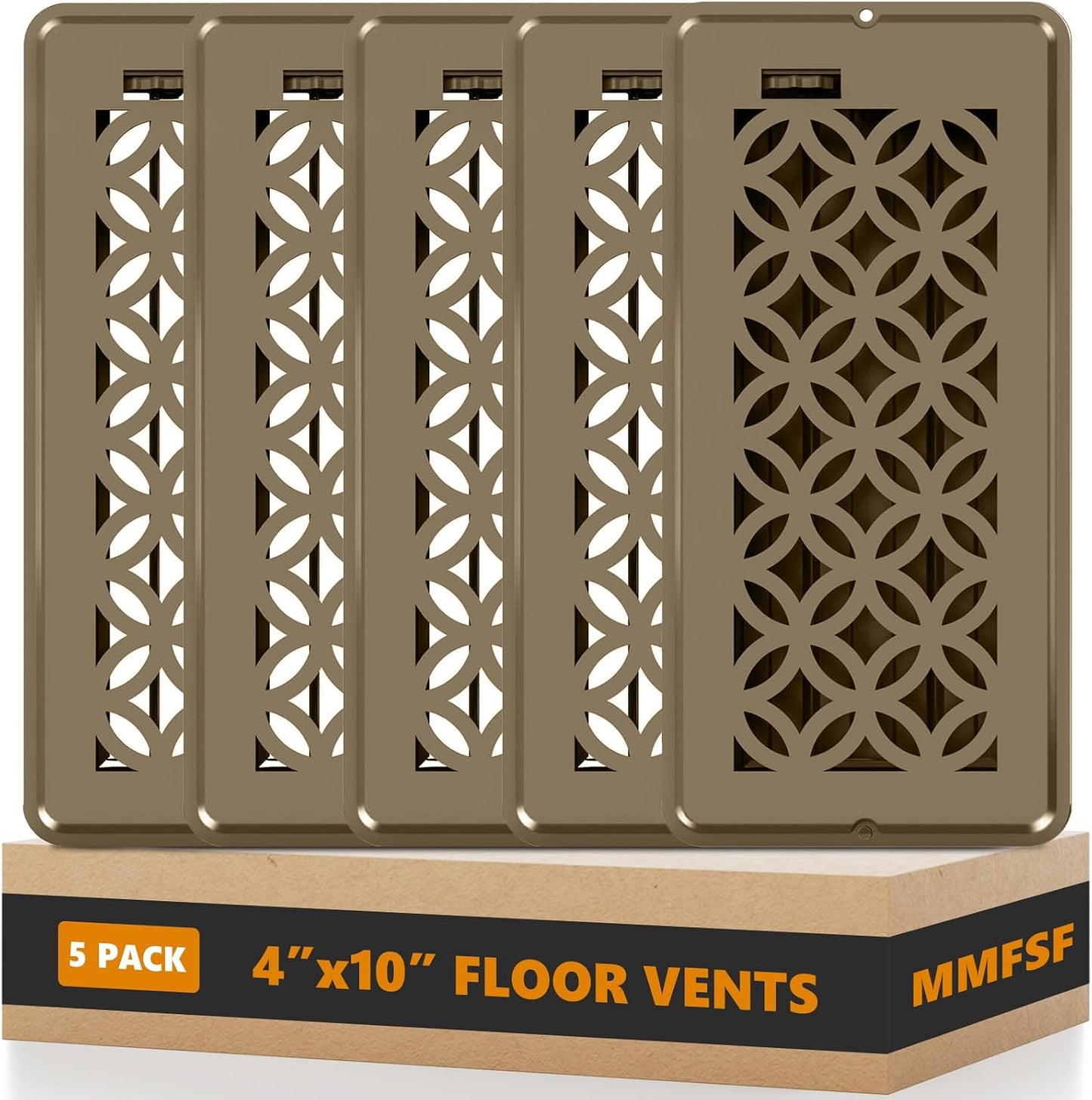 5 Cubiertas Ventilación Suelo 4x10 Ajustables Decorativas