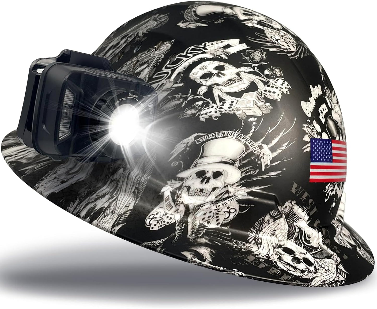 Casco seguridad industrial con lámpara ventilación