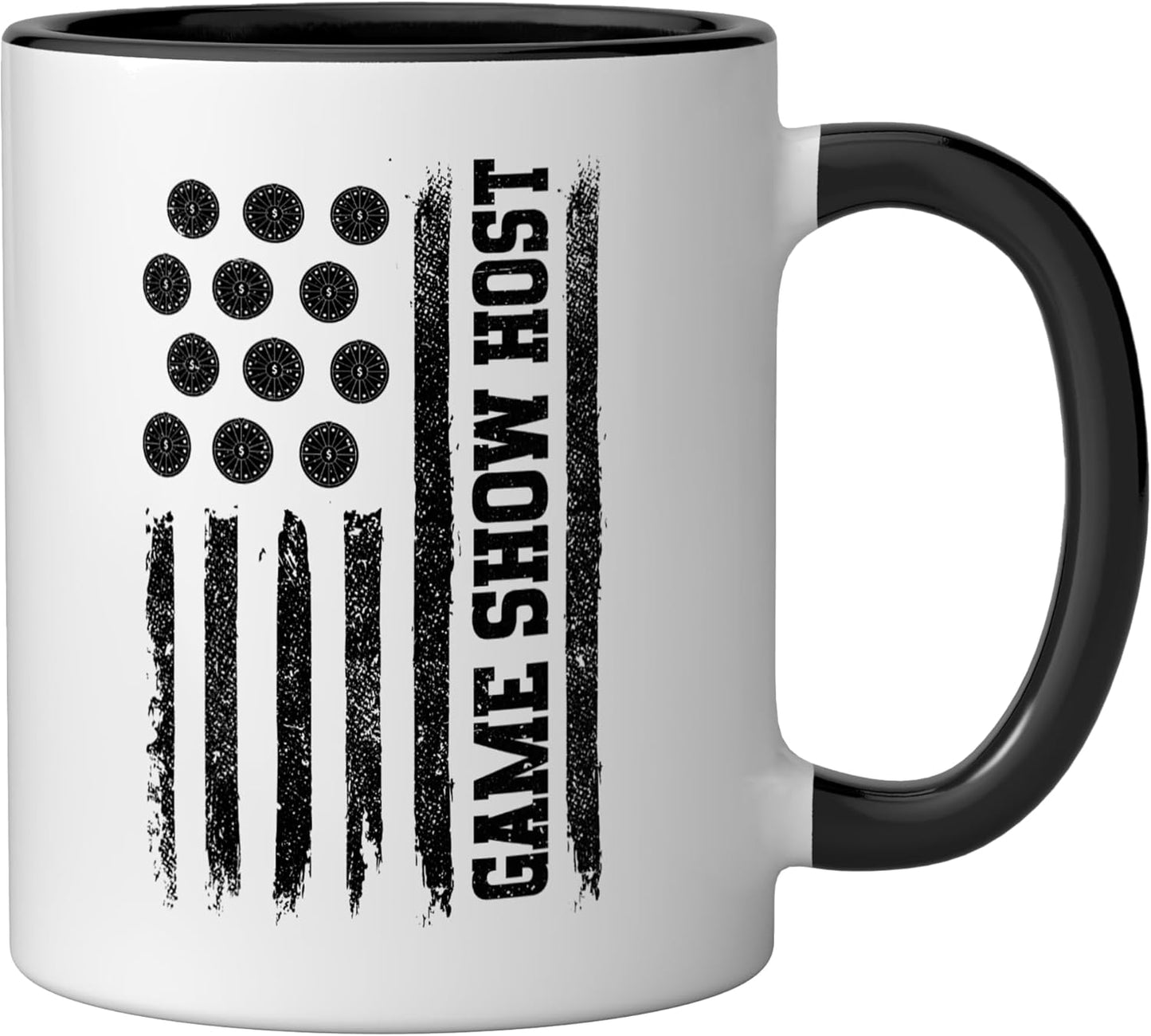 Taza cerámica para anfitrión de juego divertido negra/blanca