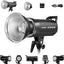 Luz flash estroboscópica 300Ws para estudio con reflector y LED