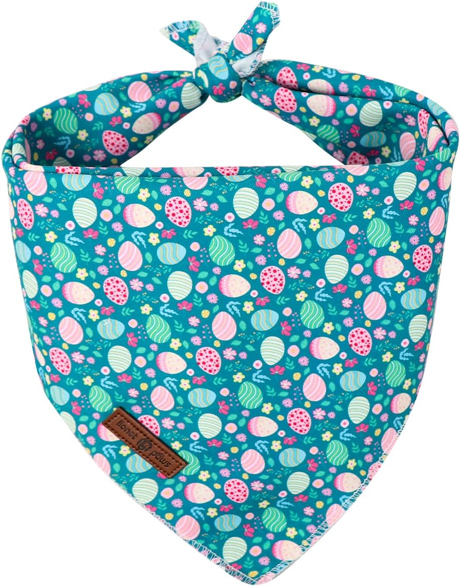 Bandana Pascua perro mediano grande verde huevos triángulo