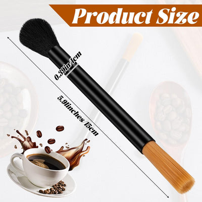 2 Cepillos Limpieza Molinillo Café Cerdas Naturales Mango Madera