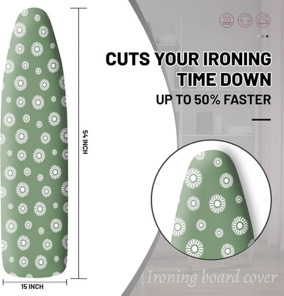 Funda almohadilla plancha 15x54pulg resistente floral verde