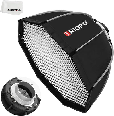 Softbox portátil 65cm octagonal con rejilla estudio