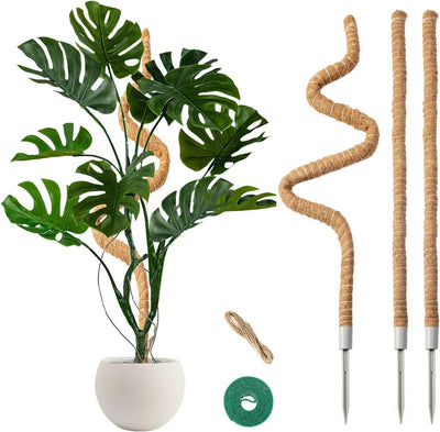 3 Pzas Postes Musgo 50pulg para Plantas Trepadoras Fibra Coco