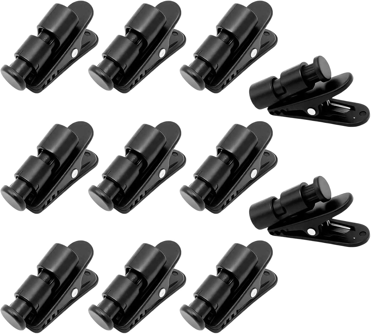 10 Clips Auriculares Plástico Gancho Negro para Cabello