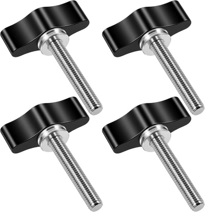 Rosca pulgar M5 acero inox con perilla aluminio negro