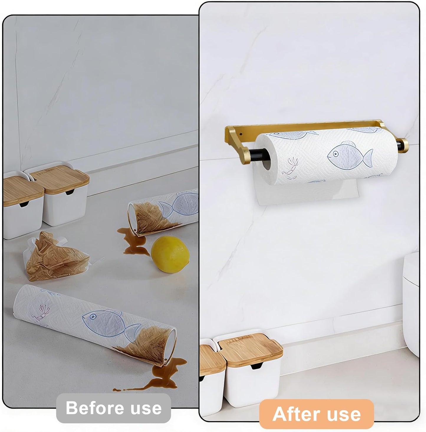 Soporte toallas papel aluminio para cocina baño adhesivo