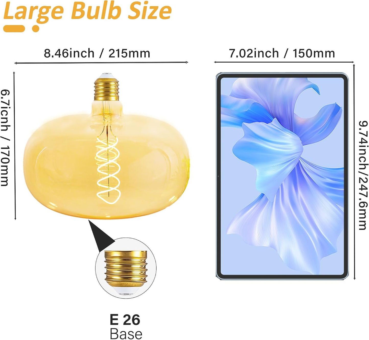 Bombilla LED Edison E26 6W 500lm blanco cálido regulable