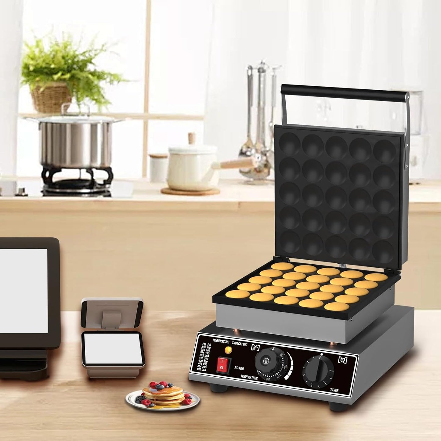 Mini máquina panqueques acero inox 1700W uso doméstico
