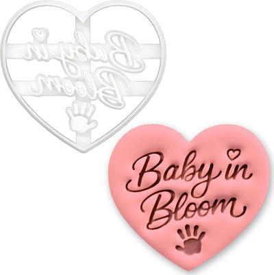 Cortador galletas forma corazón huella bebé baby shower