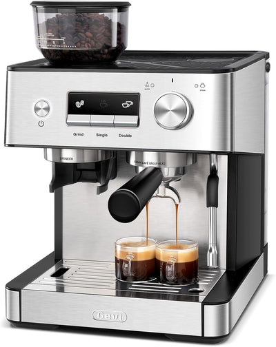 Cafetera Espresso 20 Bar Molinillo Espumador Leche Hogar