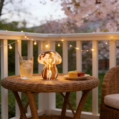 Lámpara hongo cristal para niño con temporizador