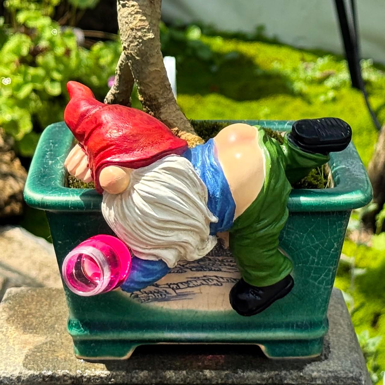 Figuras gnomo resina colgantes para maceta decoración jardín