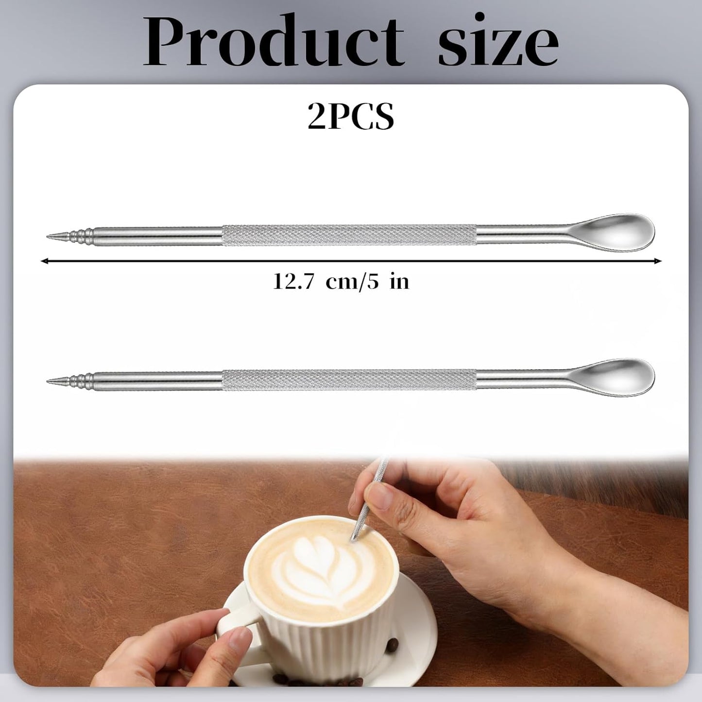 2 Bolígrafos Acero Inox Barista para Café y Capuchino