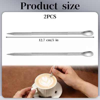 2 Bolígrafos Acero Inox Barista para Café y Capuchino