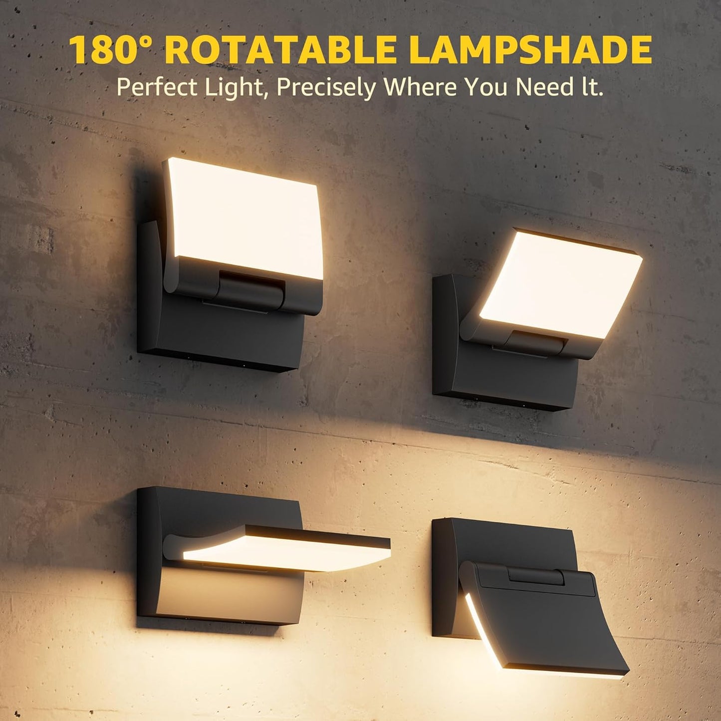 2 Lámparas LED pared exterior IP65 aluminio negro luz blanca