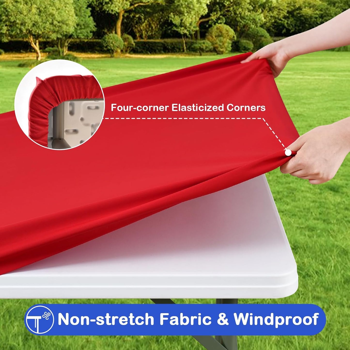 Mantel cuadrado poliéster 34x34pulg impermeable rojo