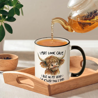 Taza divertida de vaca de las tierras altas 11 oz regalo humor sarcástico