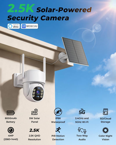 Cámara seguridad solar 2K 5G visión nocturna AI