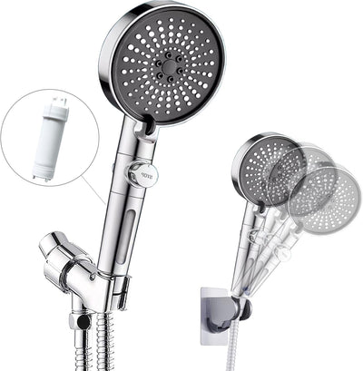 Cabezal ducha 6 modos presión alta 5pulg acero inox