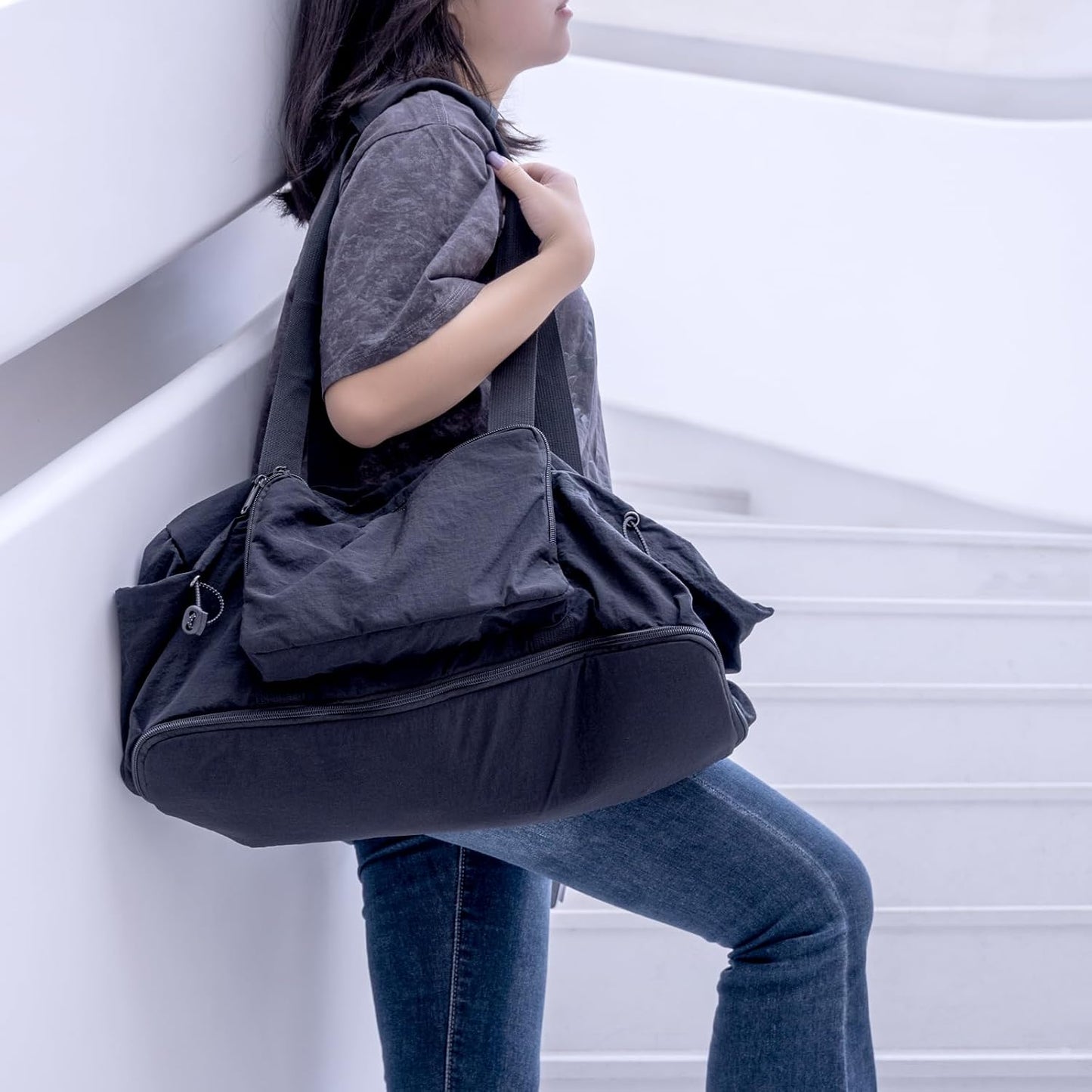 Bolsa viaje plegable expandible con correa hombro resistente