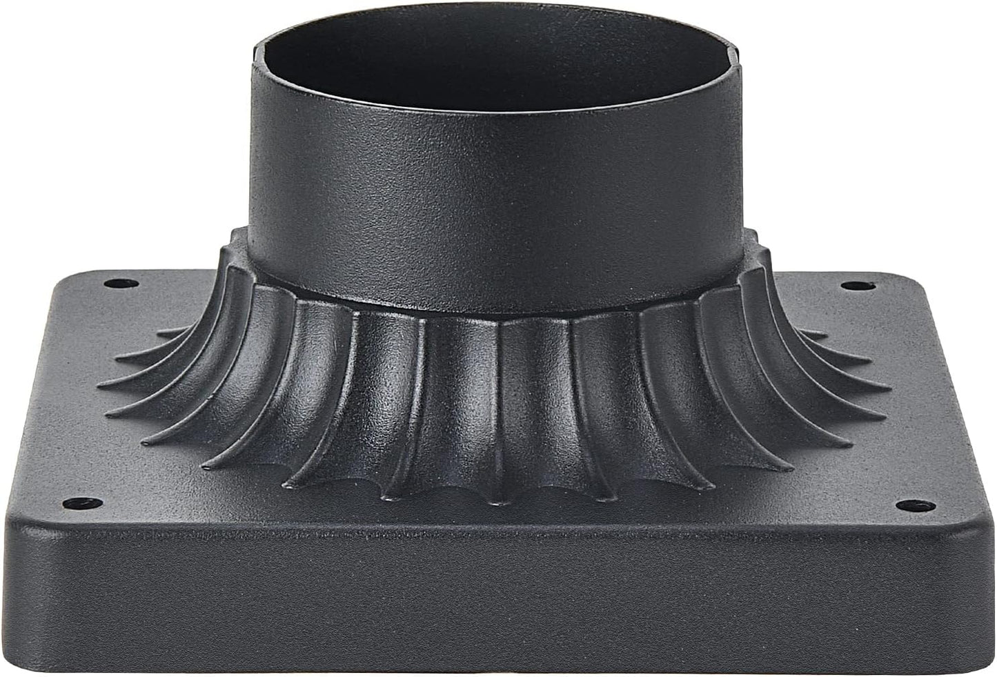 Base luz poste exterior 3pulg cuadrada negra adaptador