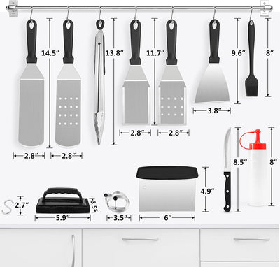 Set 16 accesorios parrilla acero inox Teppanyaki camping