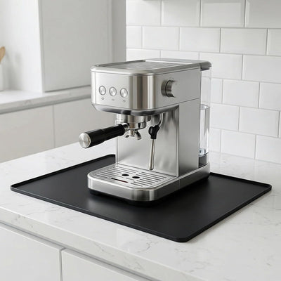 Tapete de silicona antideslizante para cafetera 24x16 pulgadas negro