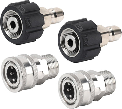 Kit 4 acopladores acero inox M22-0.551pulg a 3/8 pulg