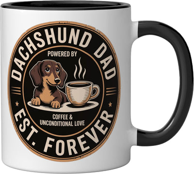 Taza Cerámica Perro Salchicha Negro/Blanco