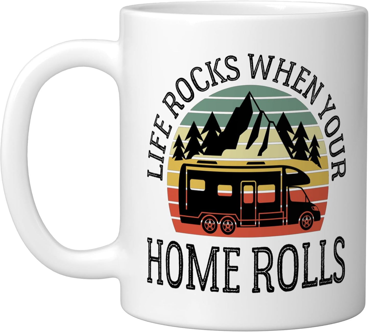 Taza cerámica para camping en camioneta familia Life Rocks