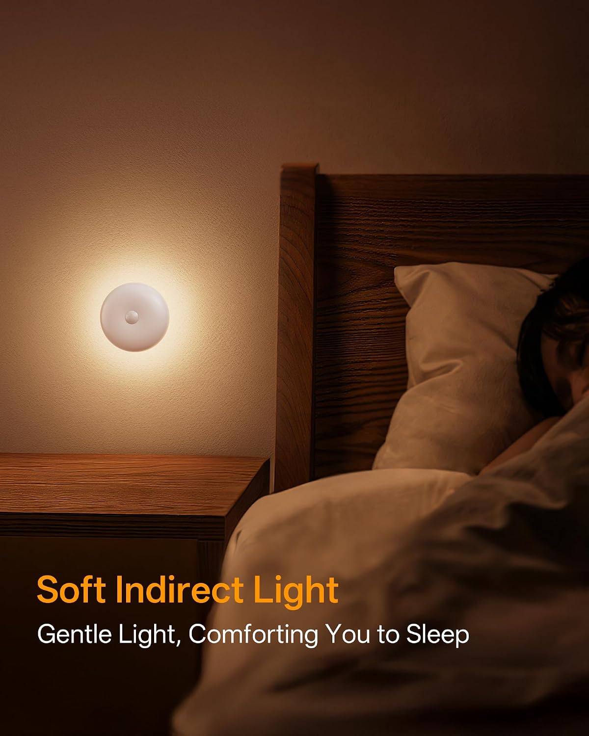 Luz nocturna sensor movimiento 1500mAh recargable dormitorio