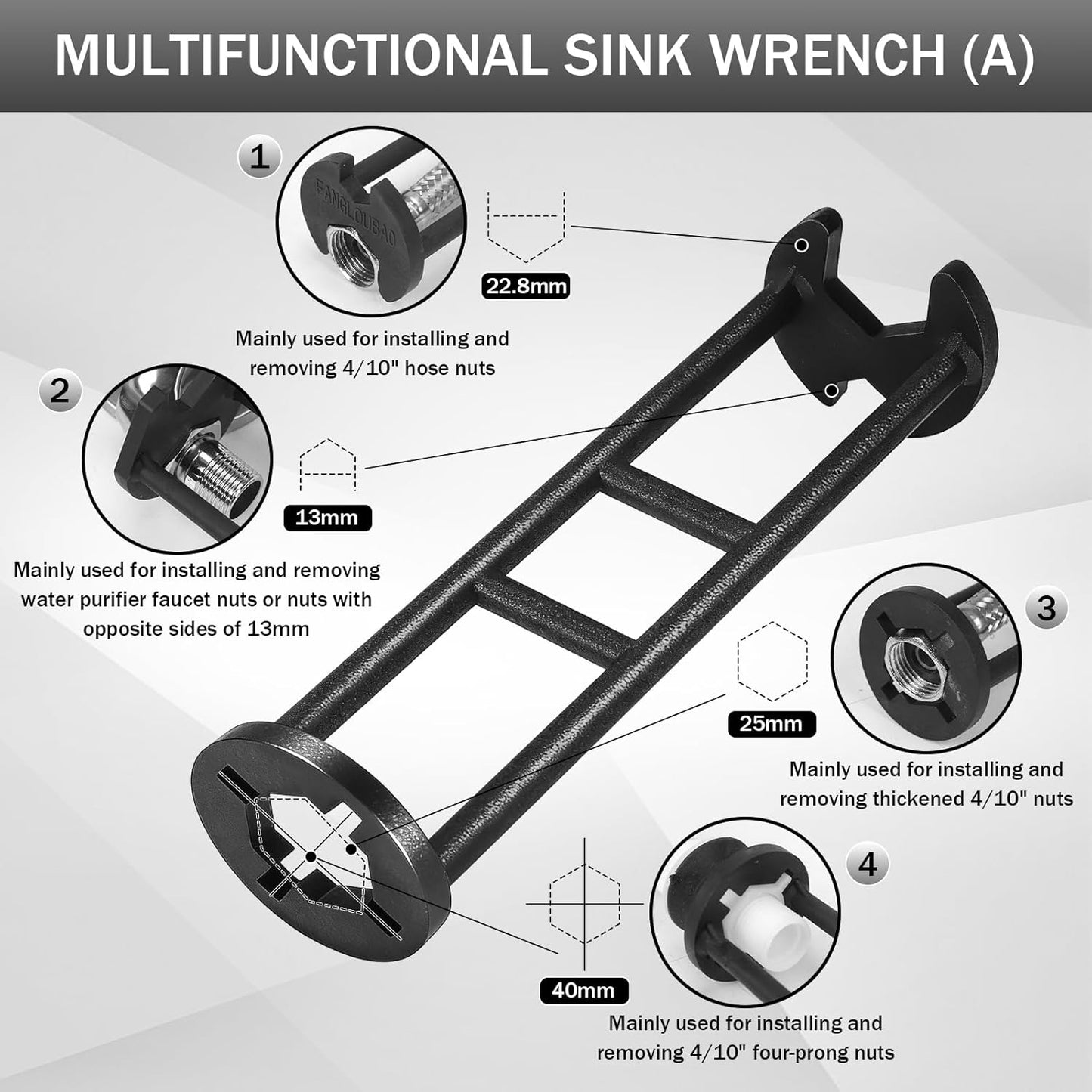 Llave fregadero multifuncional 2 pzas hexagonal cocina baño