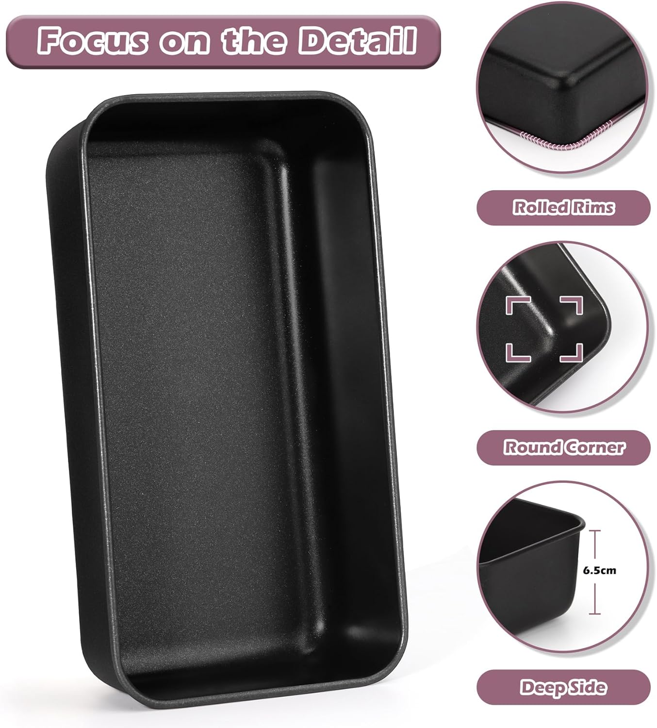Juego moldes pan acero inox 9x5pulg negro