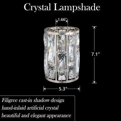 3 Pzas Lámpara Sconce Cristal 1.66pulg 7.1x5.3pulg Níquel