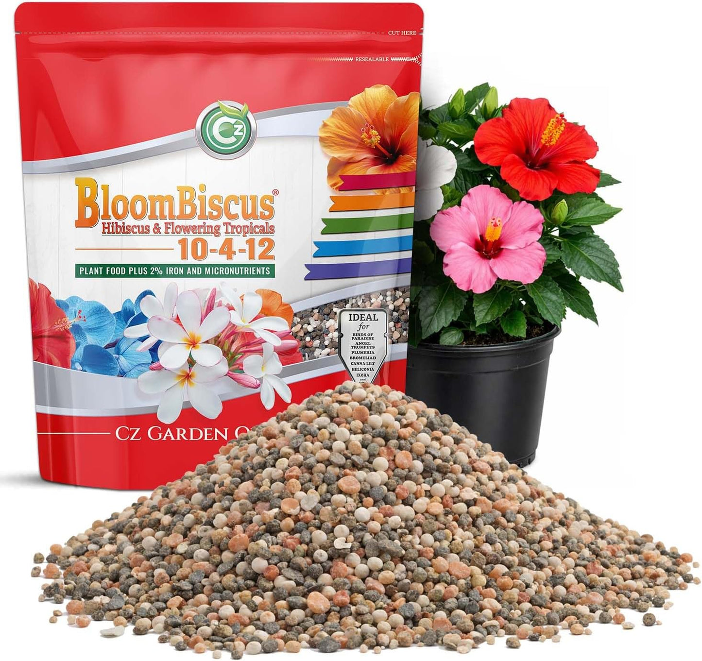 Fertilizante para plantas hibisco 10-4-12 fabricado EE.UU.