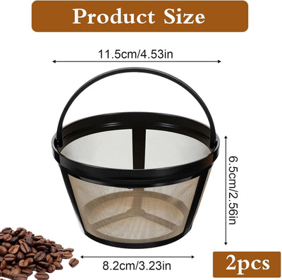 2 Filtros Café Reutilizables 8 Tazas Malla Nailon Con Asa