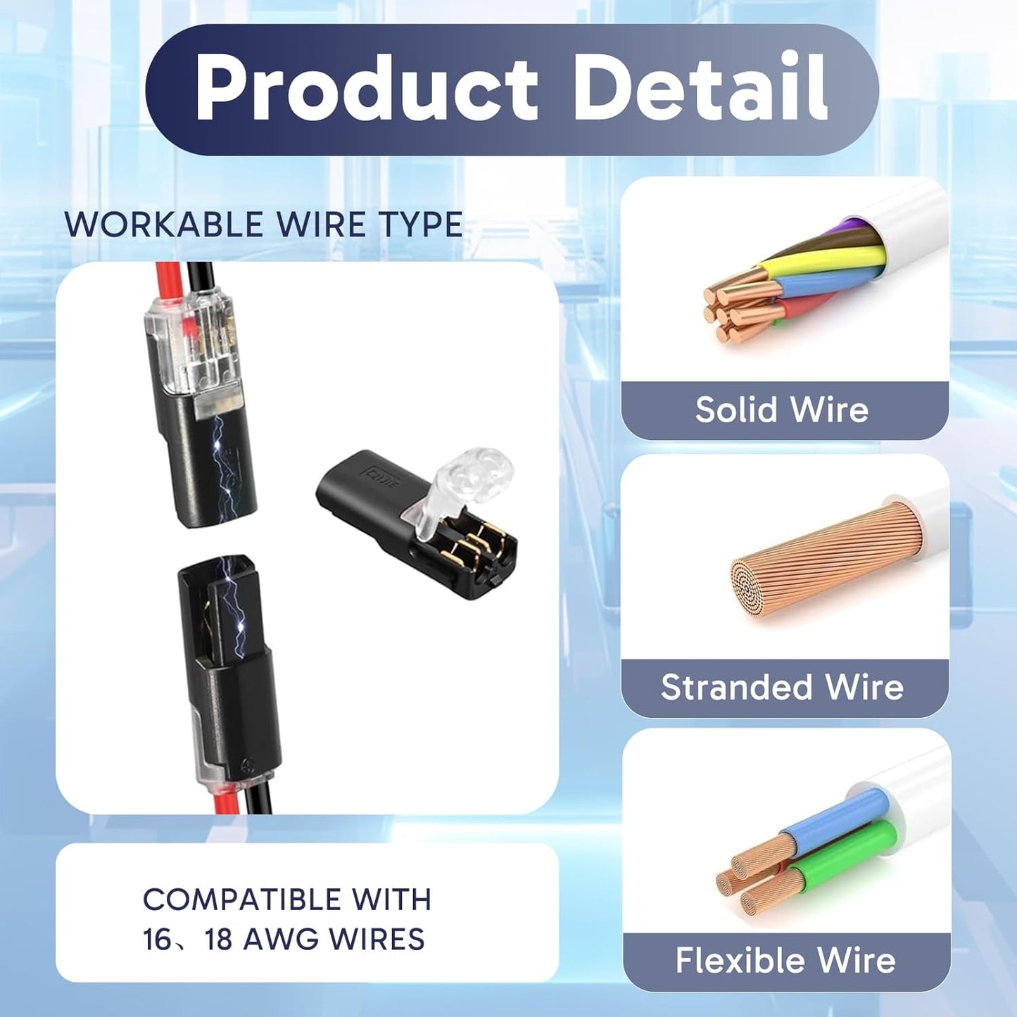 50 Conectores Doble Cable con Herramienta Pelacables