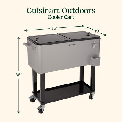 Carro enfriador 80qt portátil con estante abridor y colector