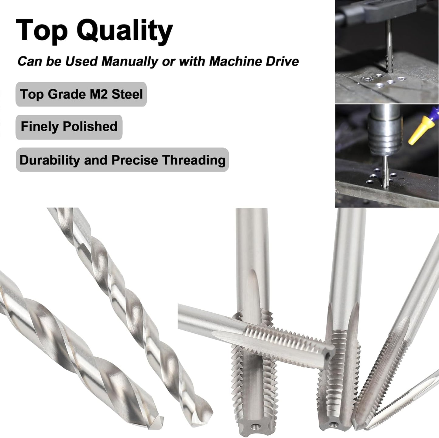 Set Brocas 1/4"-20 UNC M2 HSS para Metal