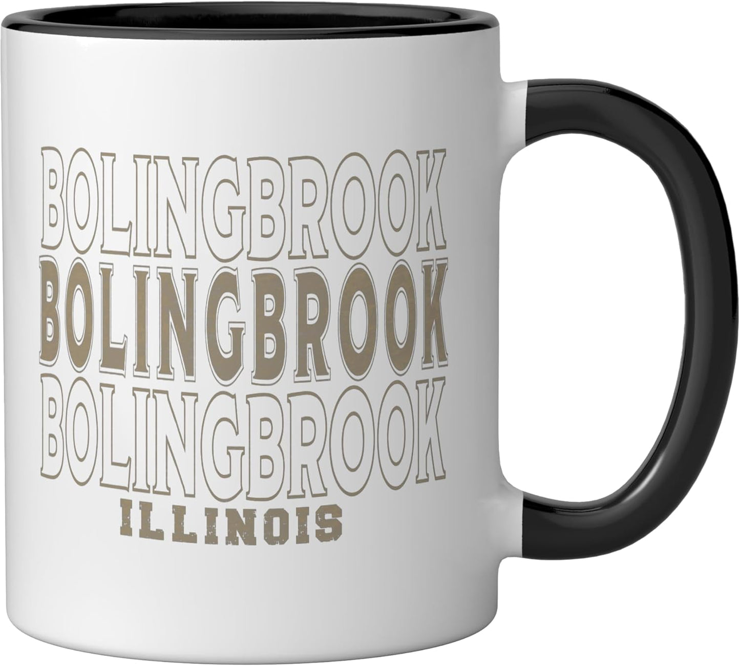 Taza cerámica vintage Bolingbrook Illinois negro/Blanco