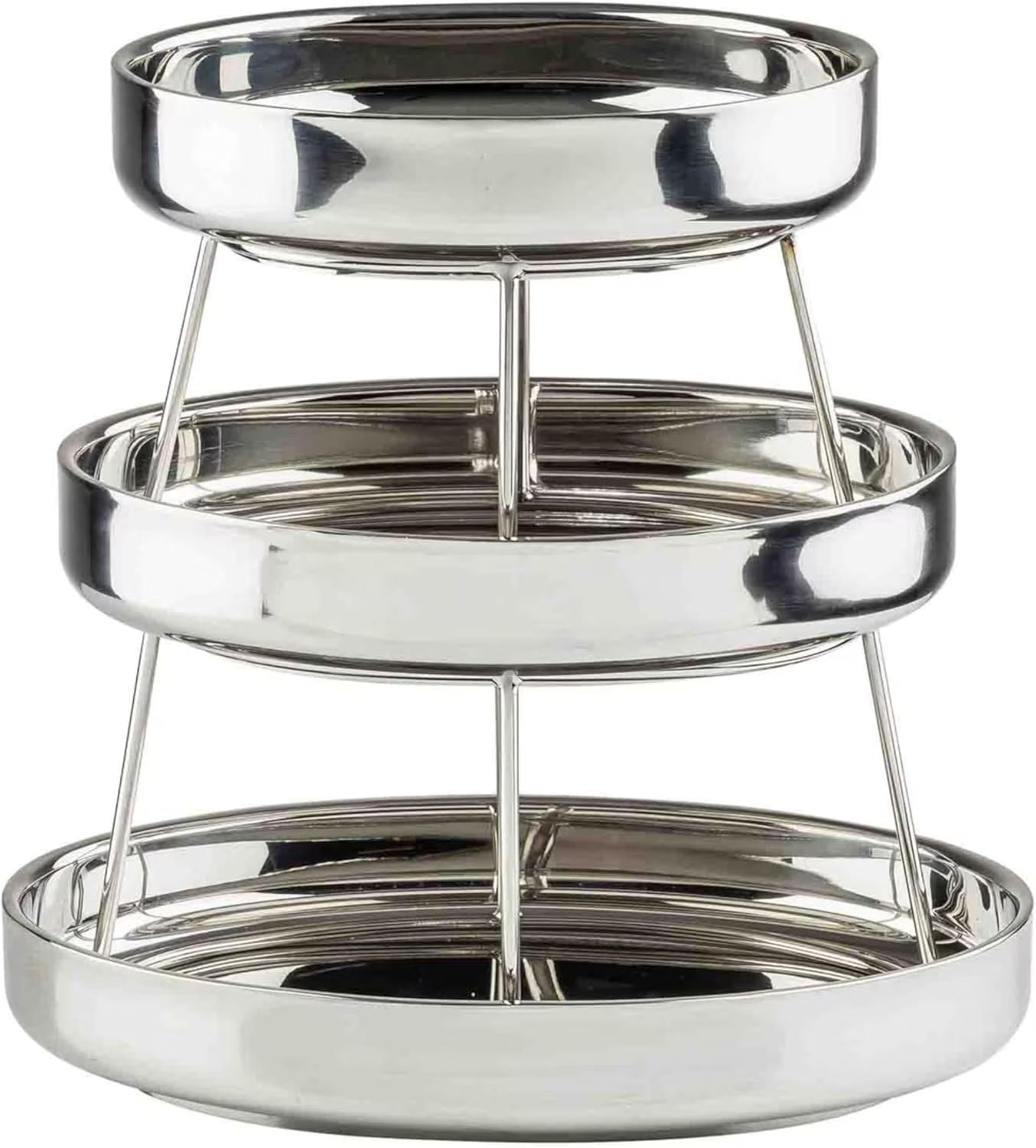 Torre mariscos 3 niveles acero inox doble pared