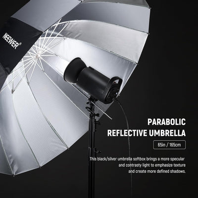 Paraguas reflectante 165cm para foto estudio luz suave