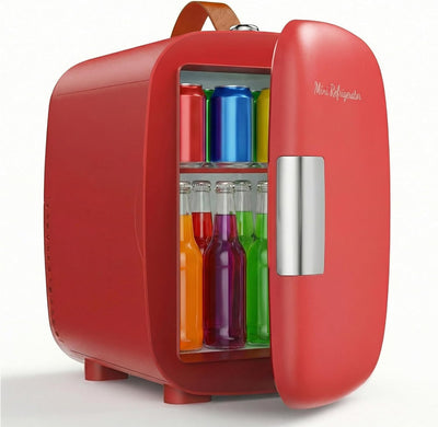 Nevera portátil para dormitorio, oficina y coche de 4.23QT con mango, ultra silenciosa y ahorradora de energía