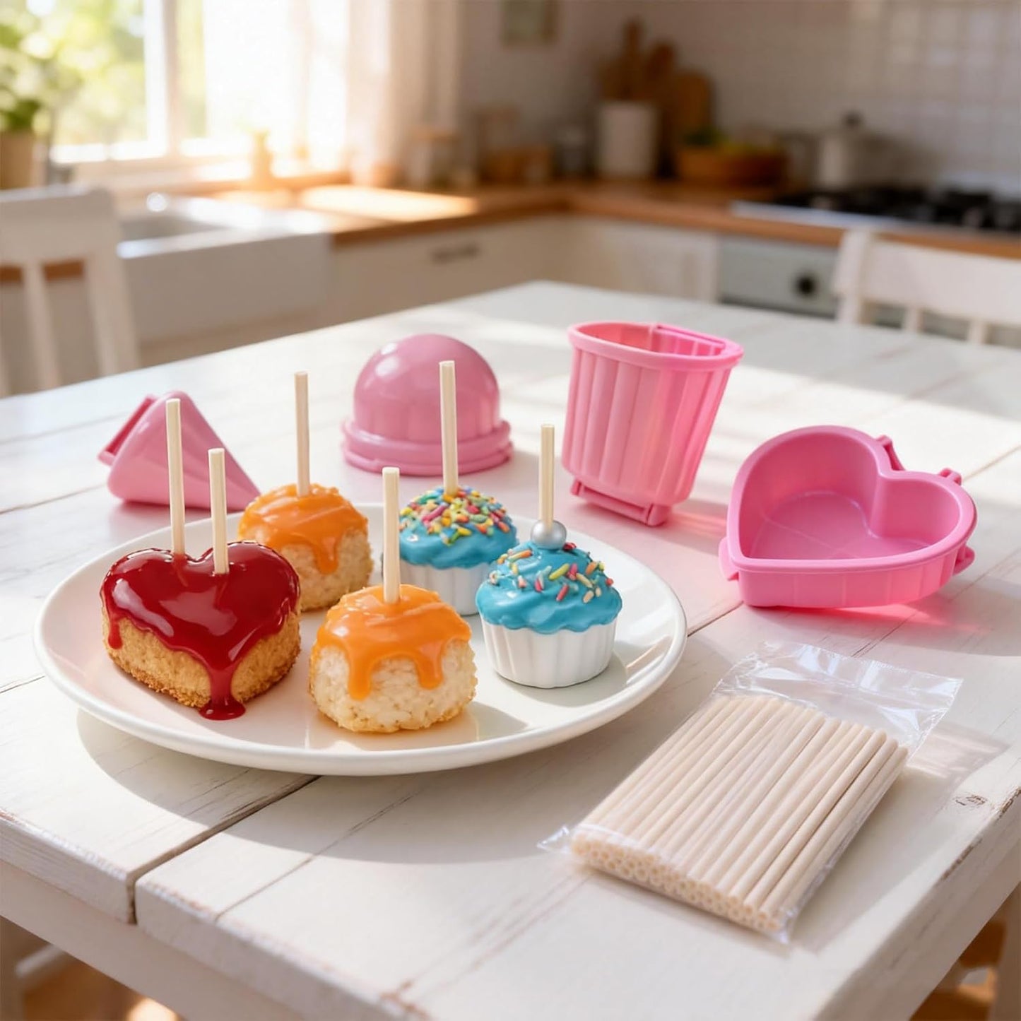 Juego de moldes para tartas reutilizables con 100 palitos de papel