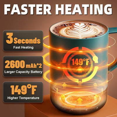 Taza de café recargable con calentamiento rápido y alta temperatura