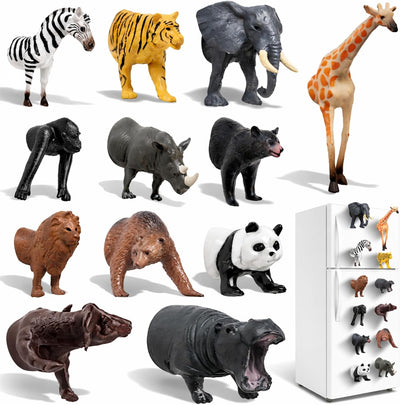 Imanes 3D de animales para nevera, paquete de 12 imanes decorativos
